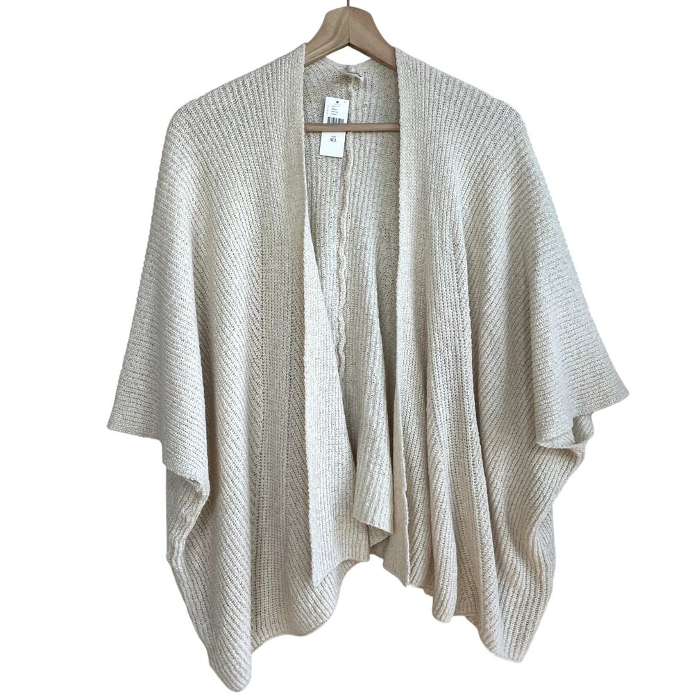 NWT Anthropologie akemi + kin creme knit poncho one size boho coastal capsule